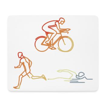 Triathlète vintage - Tapis de souris (format paysage) - blanc - Devant