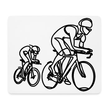 Road Cyclist Drawing - Mouse Pad (horizontal) - white - Front