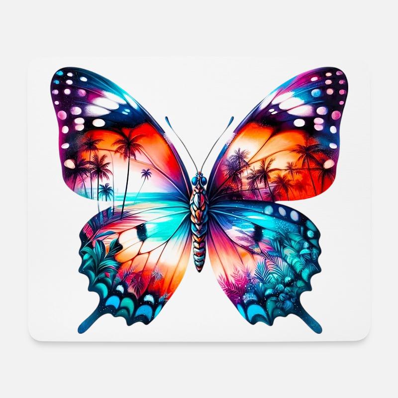 Schmetterling - Mousepad (Querformat) - Weiß