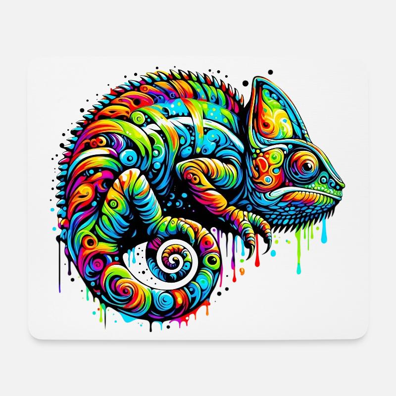Chamäleon - Mousepad (Querformat) - Weiß