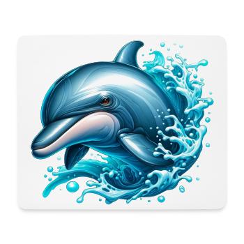 Dauphin - Tapis de souris (format paysage) - blanc - Devant