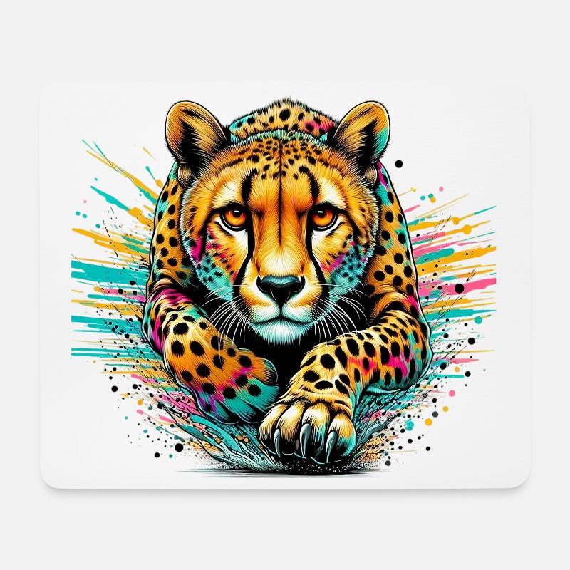 Gepard - Mousepad (Querformat) - Weiß