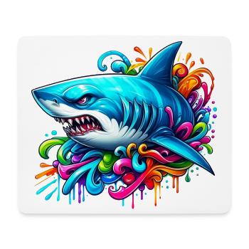 Hai - Mousepad (Querformat) - Weiß - Vorne