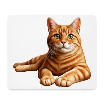 Realistisches orange getigertes Katzenporträt - Mousepad (Querformat) - Weiß - Vorne