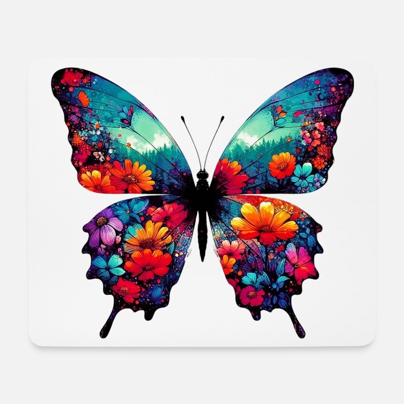 Schmetterling - Mousepad (Querformat) - Weiß