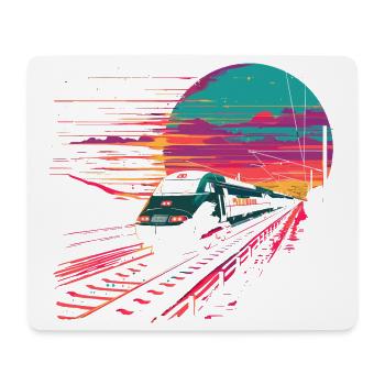 Chemin de fer - Tapis de souris (format paysage) - blanc - Devant