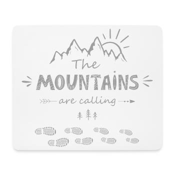 The mountains are calling - Hiking Camping Nature - Mousepad (Querformat) - Weiß - Vorne