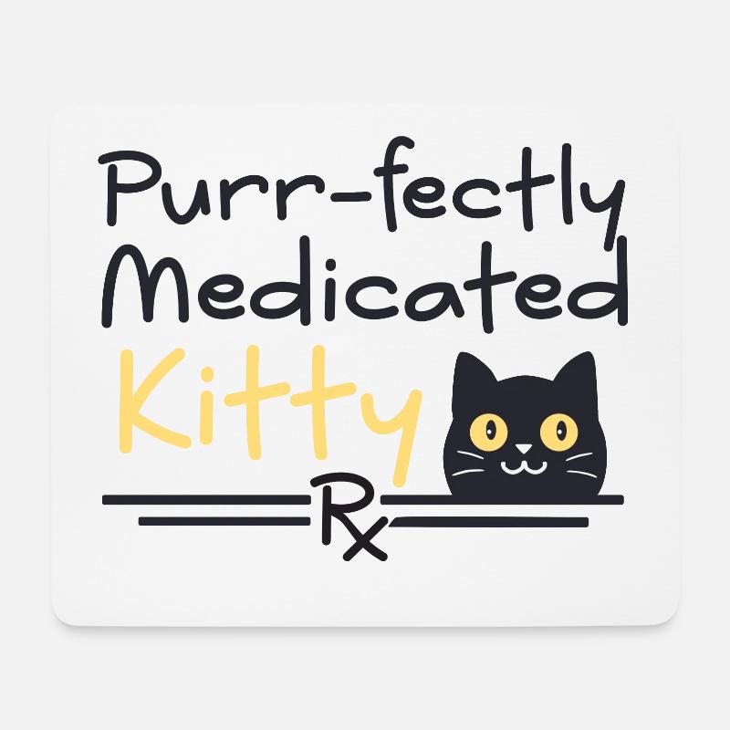 Tierarzt Katze | Purrfectly medicated - Mousepad (Querformat) - Weiß