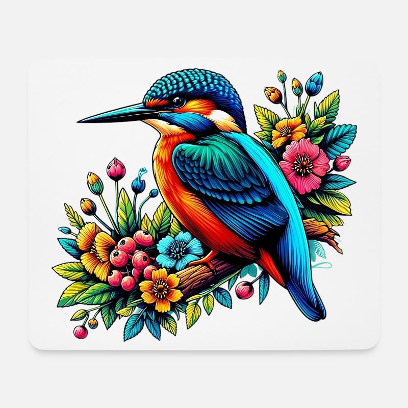 Eisvogel - Mousepad (Querformat) - Weiß