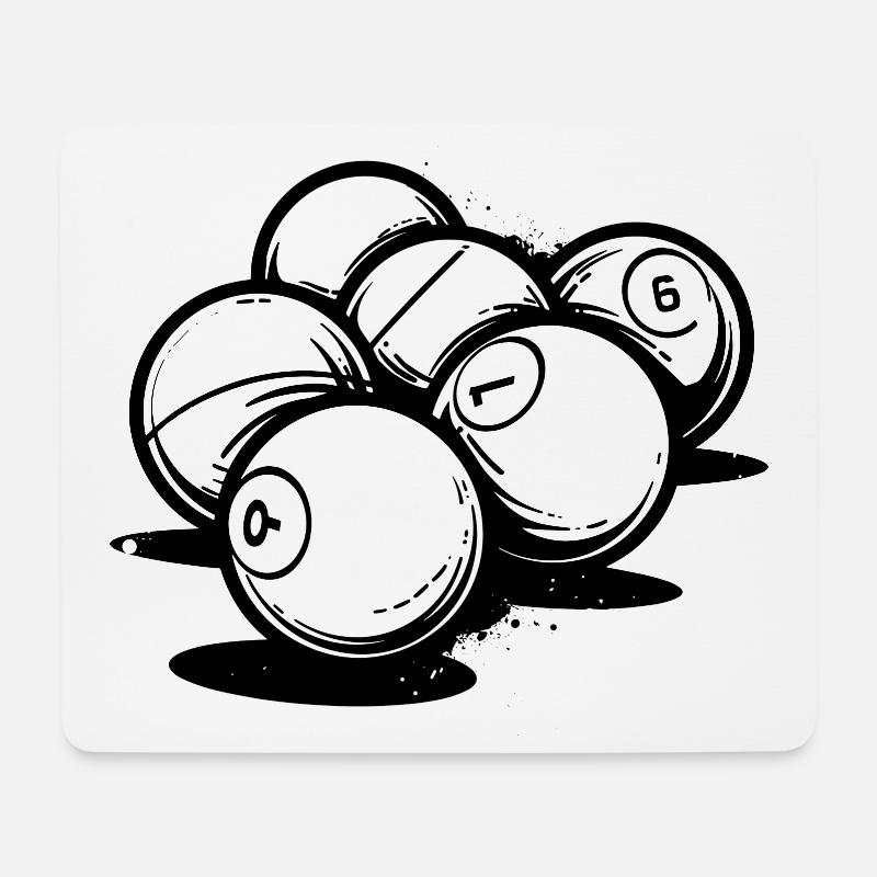 Billardkugeln - Mousepad (Querformat) - Weiß