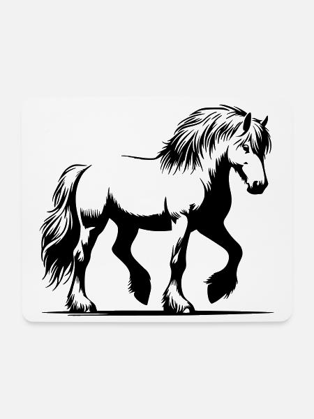 Pferd Isländer Islandpony Islandpferd - Mousepad (Querformat) - Weiß