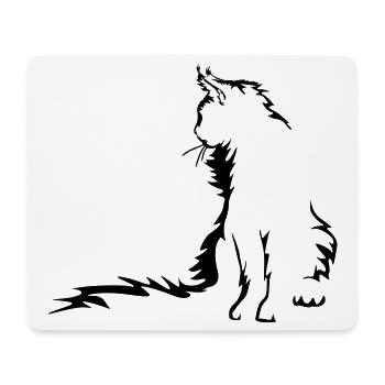 Maine Coon Cat - Mouse Pad (horizontal) - white - Front