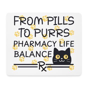 Pharmacy Cat From Pills to Purrs yellow-black - Mouse Pad (horizontal) - white - Front