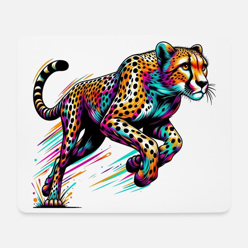 Gepard - Mousepad (Querformat) - Weiß