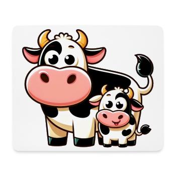 Vache Vaches - Tapis de souris (format paysage) - blanc - Devant