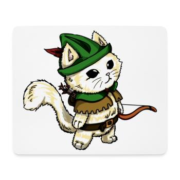 Chat Archer de la Forêt - Tapis de souris (format paysage) - blanc - Devant