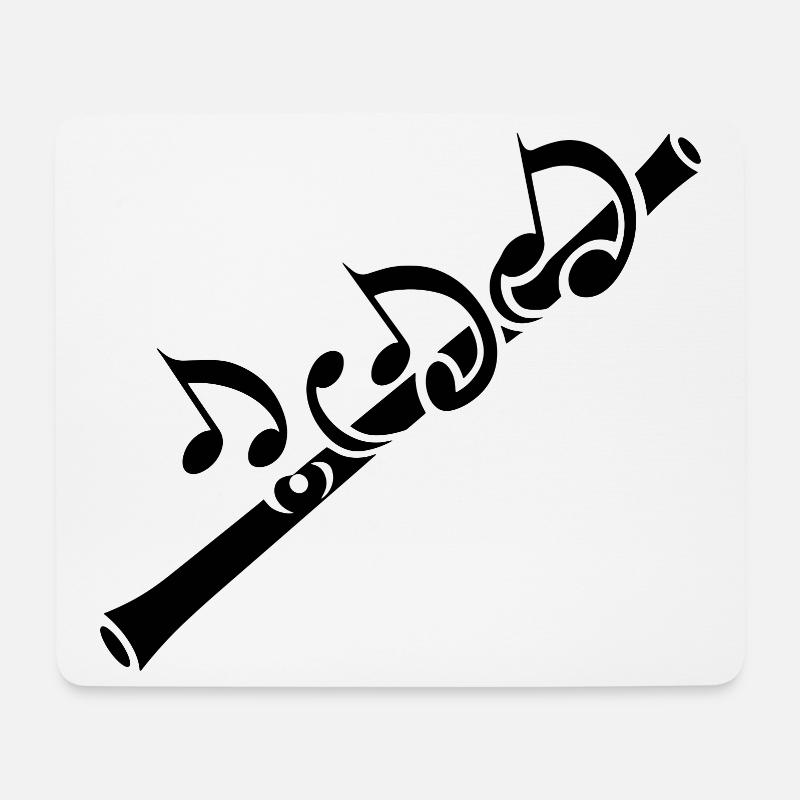 Musique de flûte - Tapis de souris (format paysage) - blanc