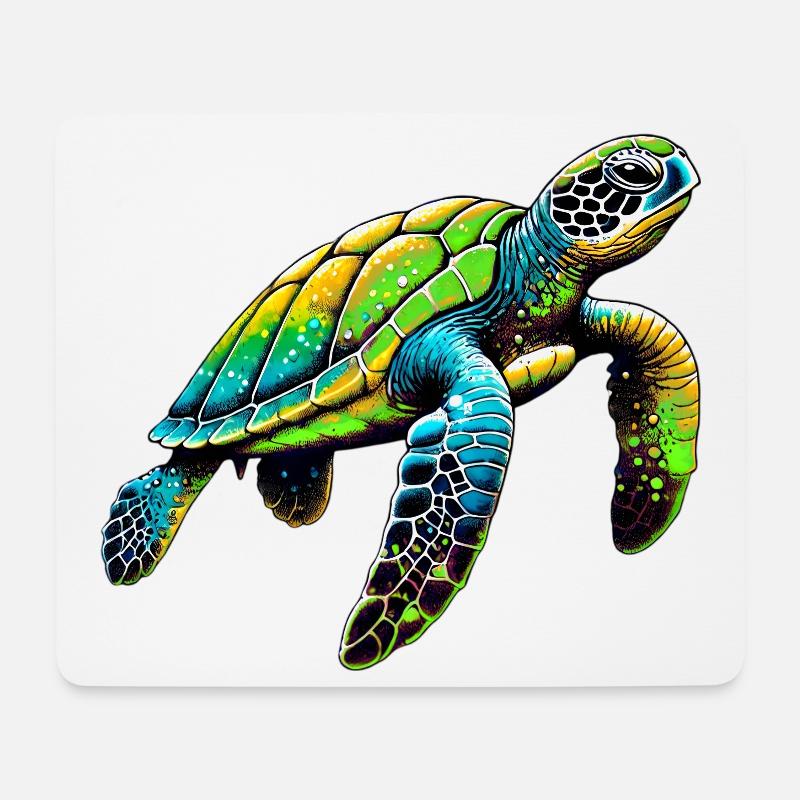 Schildkröte - Mousepad (Querformat) - Weiß