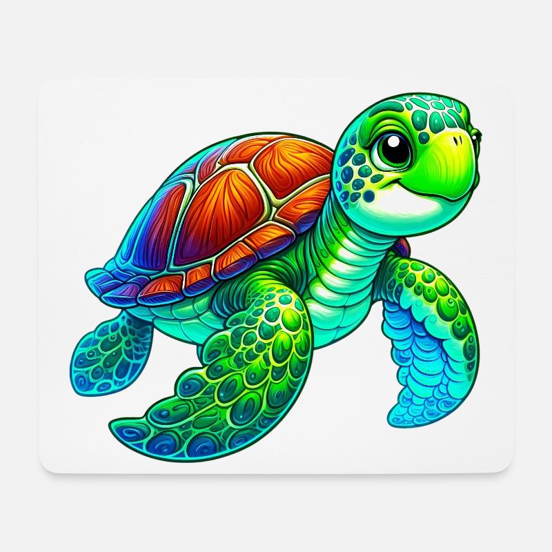 Schildkröte - Mousepad (Querformat) - Weiß