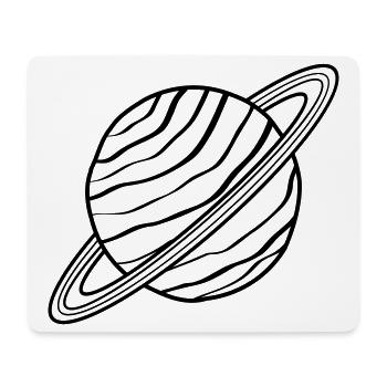 Planet with Rings Saturn Uranus Space Doodle - Mouse Pad (horizontal) - white - Front