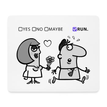 Amour ou Fuite – Design Humour Décalé - Tapis de souris (format paysage) - blanc - Devant
