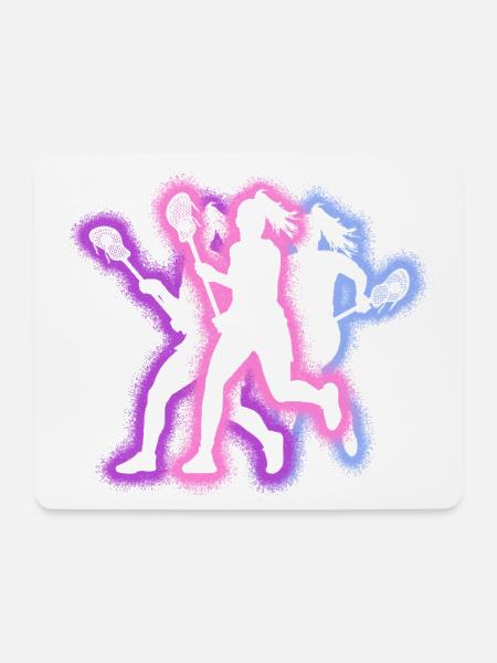 Lacrosse Spieler Typografie Frauen Lacrosse - Mousepad (Querformat) - Weiß