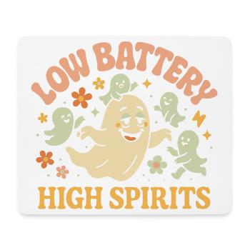 Schwache Batterie, Hochstimmung, Eltern, Geist, Lustig - Mousepad (Querformat) - Weiß - Vorne