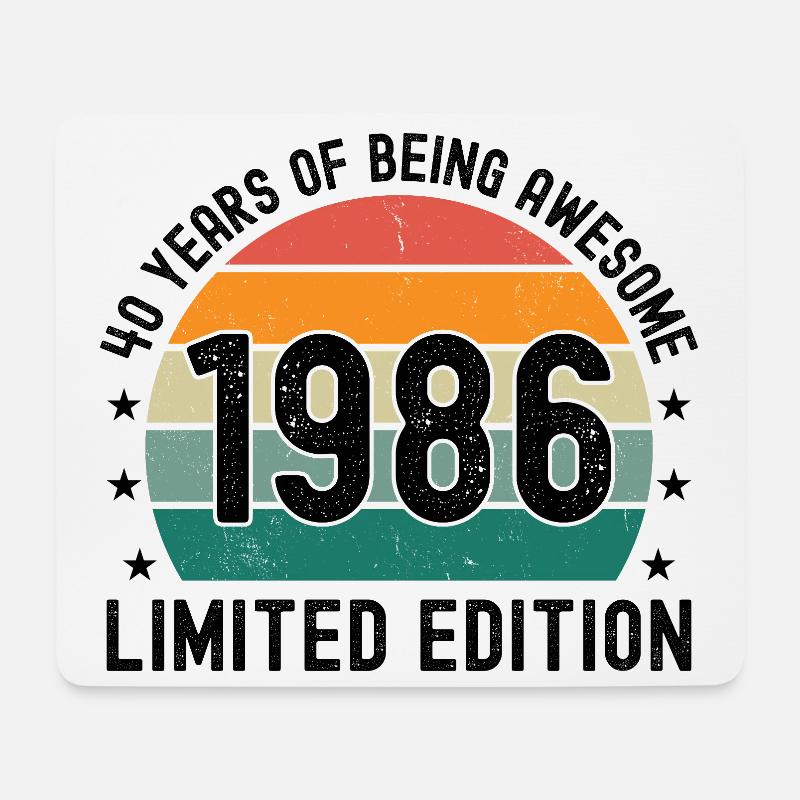 40 Years Of Being Awesome 1986 Limited Edition - Mousepad (Querformat) - Weiß