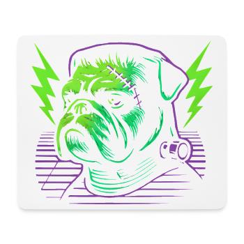 Bulldog Neon Sewing Stitch - Mouse Pad (horizontal) - white - Front