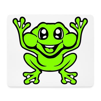 grenouille crapaud rire drôle saut heureux bande dessinée - Tapis de souris (format paysage) - blanc - Devant