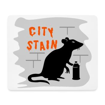 City Stain – rat graffiti - Mouse Pad (horizontal) - white - Front