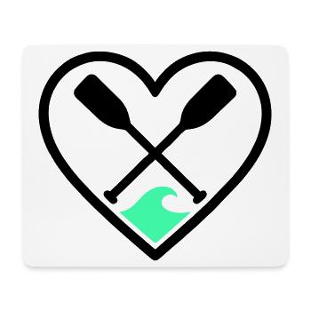 Kanu Kajak Herz Paddel Welle Sport Natur - Mousepad (Querformat) - Weiß - Vorne