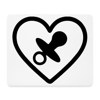 Herz + Kinderbetreuung / Nanny Super Nanny - Mousepad (Querformat) - Weiß - Vorne