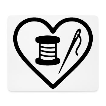 Coeur + Couture – Passion Couture - Tapis de souris (format paysage) - blanc - Devant
