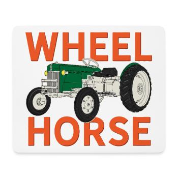 Motif de tracteur de jardin vintage Wheel Horse - Tapis de souris (format paysage) - blanc - Devant