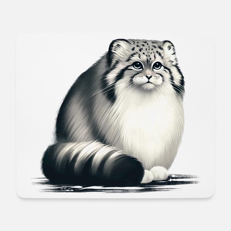 Manul - Mousepad (Querformat) - Weiß