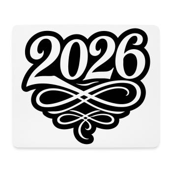 2026 Jahr - Mousepad (Querformat) - Weiß - Vorne
