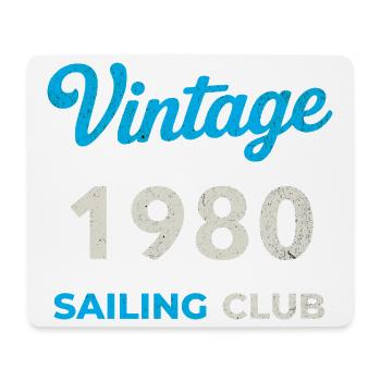 Vintage 1980 – Sailing Club Retro Birth Year - Mouse Pad (horizontal) - white - Front