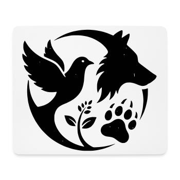 logoprotection animal - Tapis de souris (format paysage) - blanc - Devant