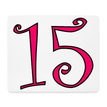 15. 15 ANS. 15e ANNIVERSAIRE. ANNIVERSAIRE 15 ANS. - Tapis de souris (format paysage) - blanc - Devant