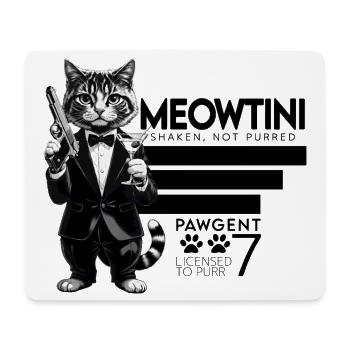 Meowtini - Pawgent - Katzen Motiv - Mousepad (Querformat) - Weiß - Vorne