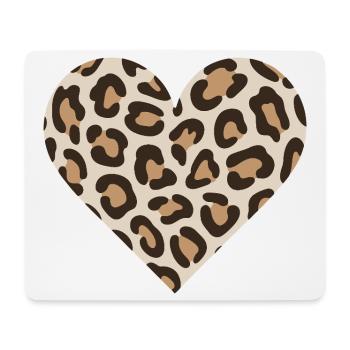 Leopard Heart Print - Mouse Pad (horizontal) - white - Front
