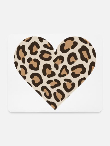 Leopard Heart Print - Mouse Pad (horizontal) - white
