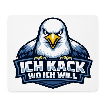 Böse Möwe "Ich kack wo ich will" Spruch - Mousepad (Querformat) - Weiß - Vorne