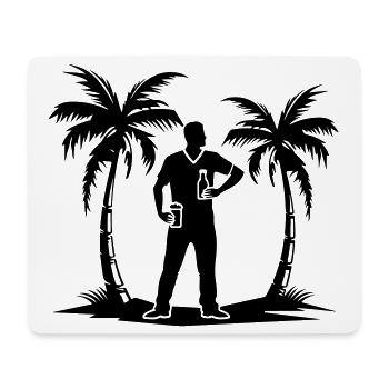 Urlaub Palmen Strand Silhouette - Mousepad (Querformat) - Weiß - Vorne