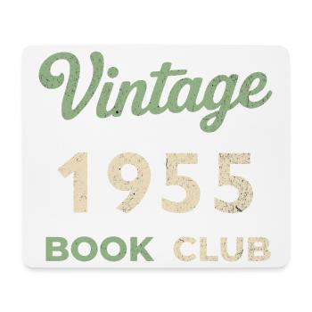 Cadeau rétro de l’année de naissance vintage du club de lecture de 1955 - Tapis de souris (format paysage) - blanc - Devant