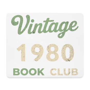 Cadeau vintage de l’année rétro de naissance du club de lecture des années 1980 - Tapis de souris (format paysage) - blanc - Devant
