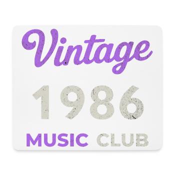 Vintage 1986 Music Club Retro Birth Year Vintage - Mouse Pad (horizontal) - white - Front