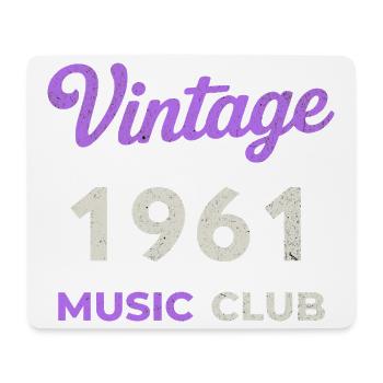 Vintage 1961 Music Club Retro Birth Year Vintage - Mouse Pad (horizontal) - white - Front