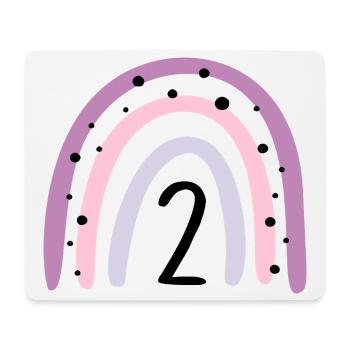Birthday 2 Rainbow Girl Two Year Old - Mouse Pad (horizontal) - white - Front